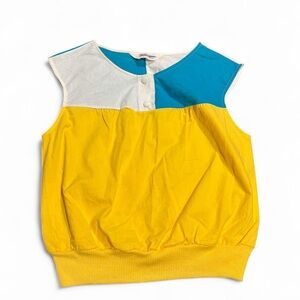 Vintage Shadowline Retro Pattern Blouse - Size S - NWT